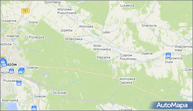 mapa Maziarka gmina Staszów, Maziarka gmina Staszów na mapie Targeo