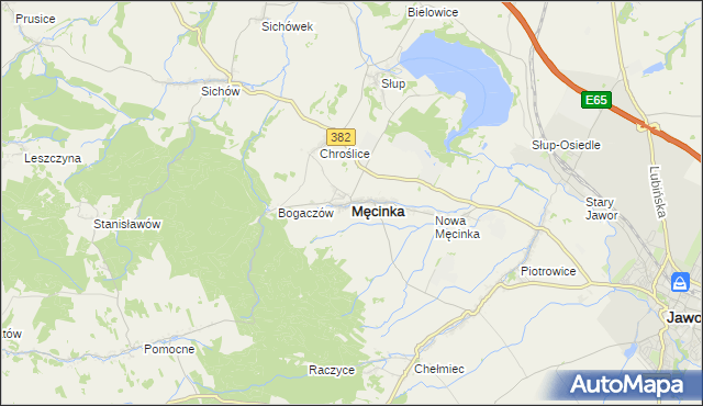 mapa Męcinka, Męcinka na mapie Targeo