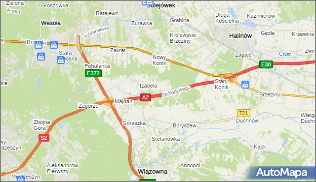 mapa Michałówek gmina Wiązowna, Michałówek gmina Wiązowna na mapie Targeo