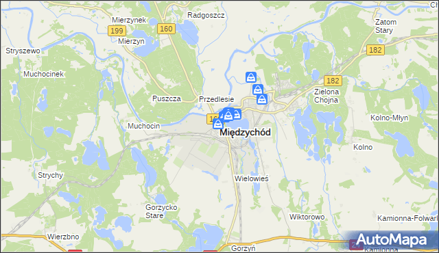 mapa Międzychód, Międzychód na mapie Targeo