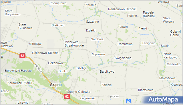 mapa Mijakowo, Mijakowo na mapie Targeo