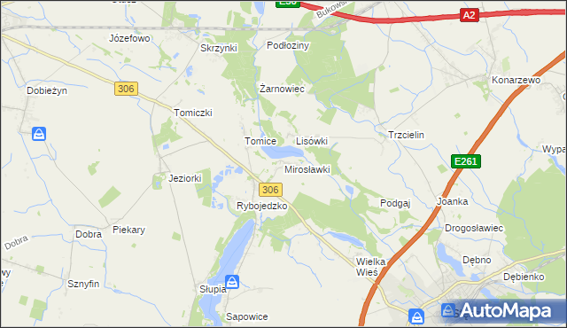 mapa Mirosławki, Mirosławki na mapie Targeo