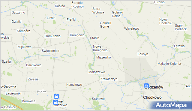 mapa Miszewko gmina Bodzanów, Miszewko gmina Bodzanów na mapie Targeo