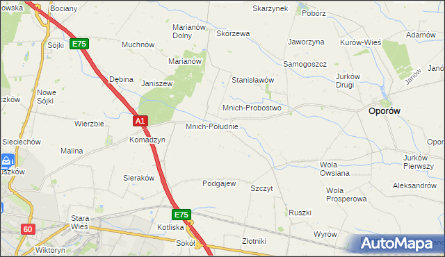 mapa Mnich-Ośrodek, Mnich-Ośrodek na mapie Targeo