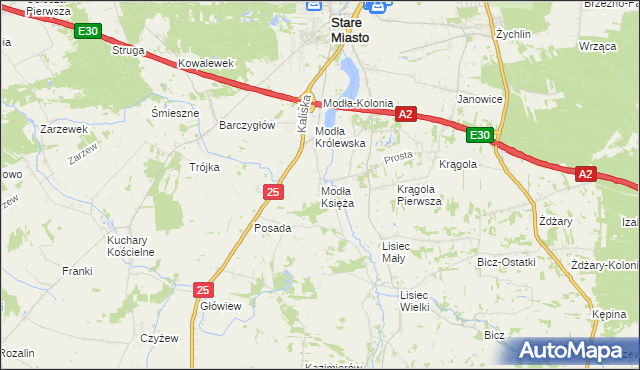 mapa Modła Księża, Modła Księża na mapie Targeo