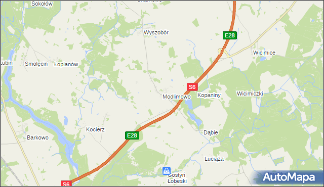 mapa Modlimowo gmina Płoty, Modlimowo gmina Płoty na mapie Targeo