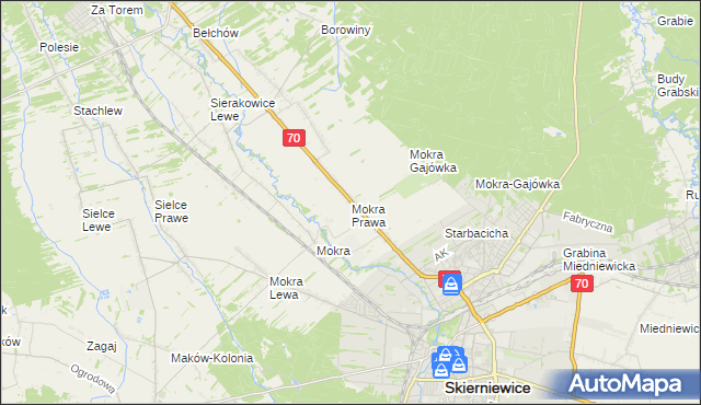 mapa Mokra Prawa, Mokra Prawa na mapie Targeo