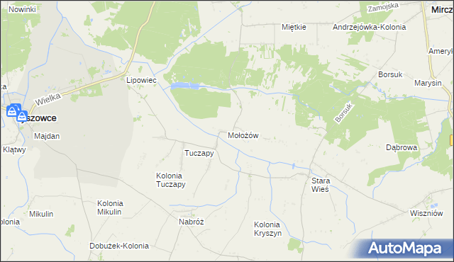 mapa Mołożów, Mołożów na mapie Targeo