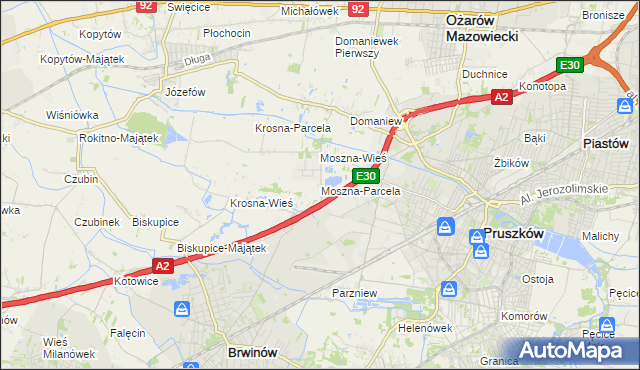 mapa Moszna-Parcela, Moszna-Parcela na mapie Targeo