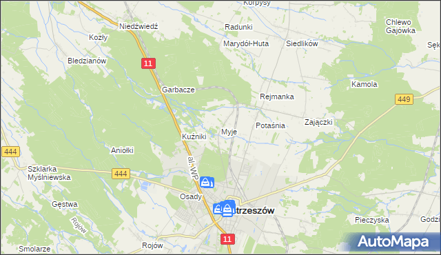 mapa Myje, Myje na mapie Targeo
