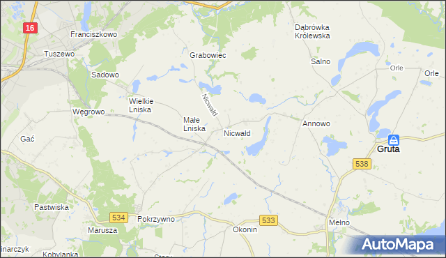 mapa Nicwałd, Nicwałd na mapie Targeo