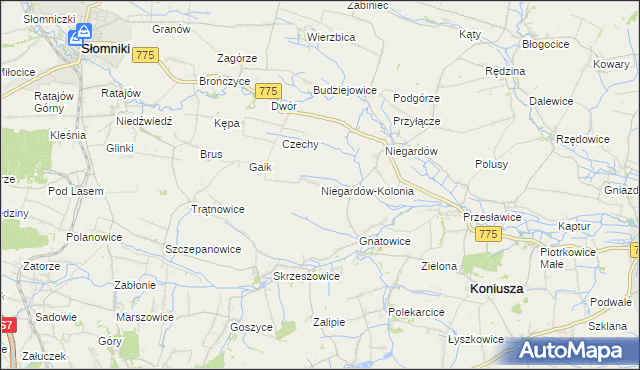 mapa Niegardów-Kolonia, Niegardów-Kolonia na mapie Targeo