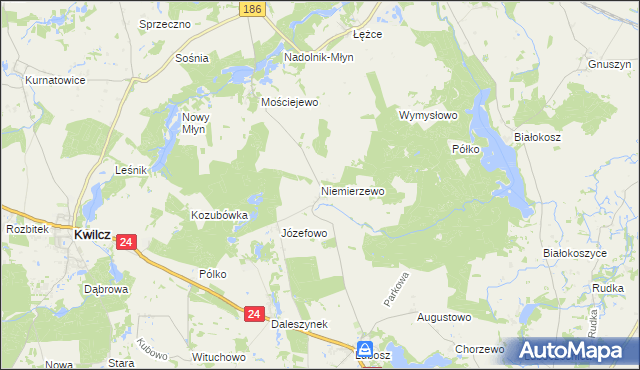 mapa Niemierzewo, Niemierzewo na mapie Targeo