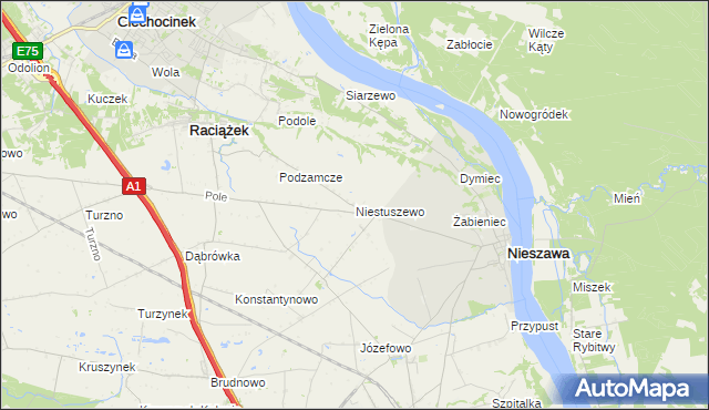 mapa Niestuszewo, Niestuszewo na mapie Targeo