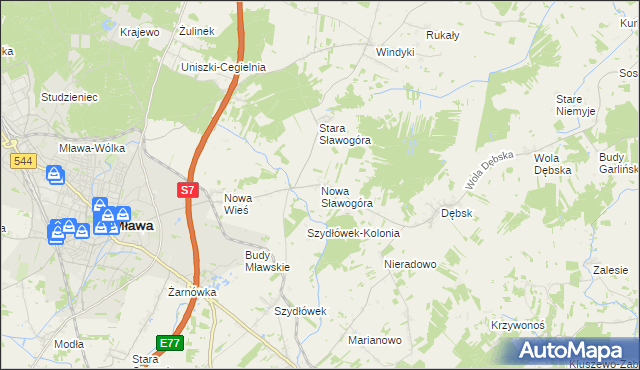 mapa Nowa Sławogóra, Nowa Sławogóra na mapie Targeo