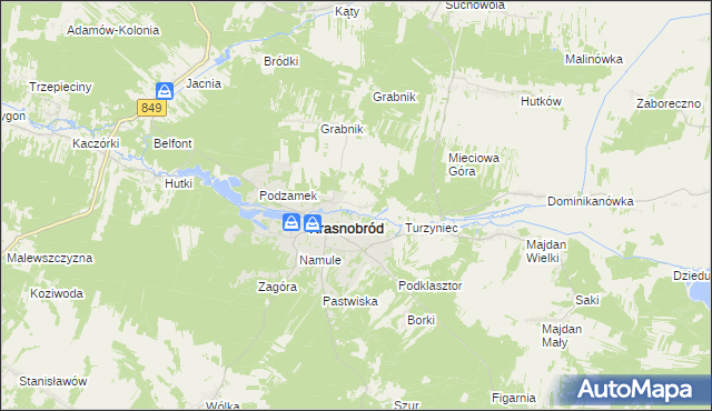 mapa Nowa Wieś gmina Krasnobród, Nowa Wieś gmina Krasnobród na mapie Targeo