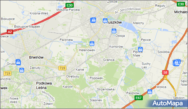 mapa Nowa Wieś gmina Michałowice, Nowa Wieś gmina Michałowice na mapie Targeo