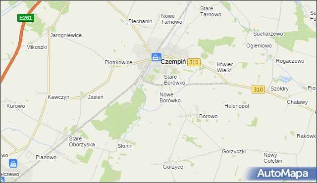 mapa Nowe Borówko, Nowe Borówko na mapie Targeo