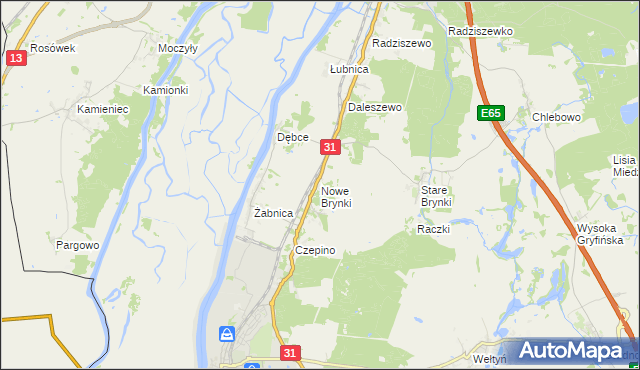 mapa Nowe Brynki, Nowe Brynki na mapie Targeo