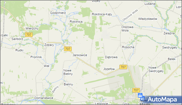 mapa Nowe Łęgonice, Nowe Łęgonice na mapie Targeo