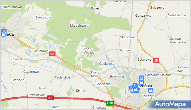 mapa Nowy Folwark gmina Września, Nowy Folwark gmina Września na mapie Targeo