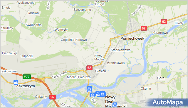 mapa Nowy Modlin, Nowy Modlin na mapie Targeo
