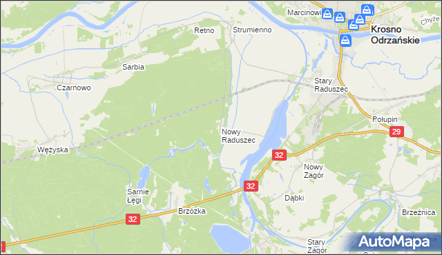 mapa Nowy Raduszec, Nowy Raduszec na mapie Targeo