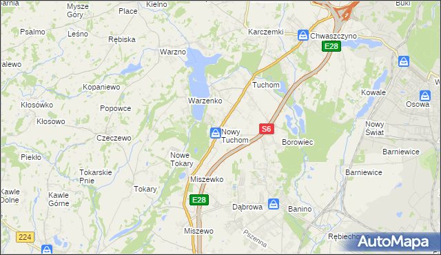 mapa Nowy Tuchom, Nowy Tuchom na mapie Targeo