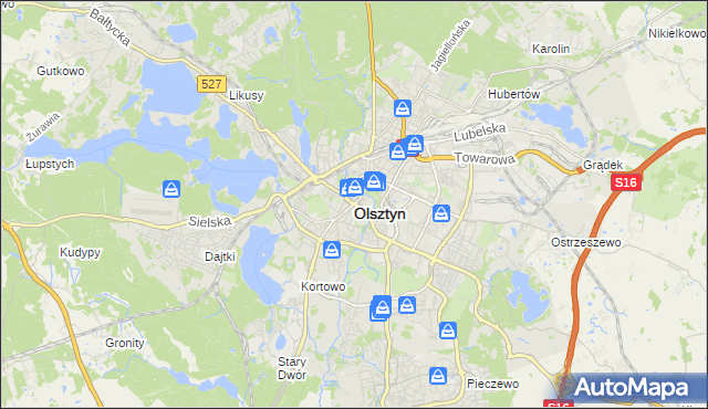 mapa Olsztyna, Olsztyn na mapie Targeo