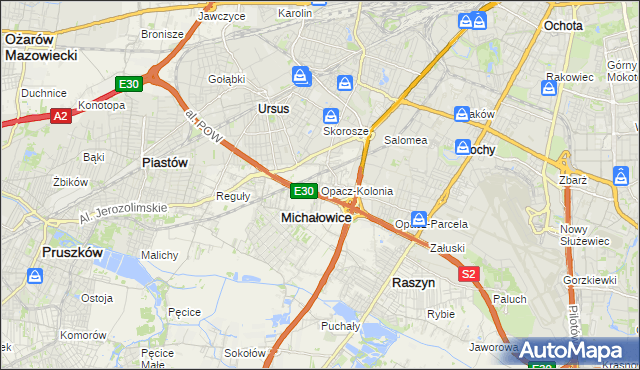 mapa Opacz-Kolonia, Opacz-Kolonia na mapie Targeo