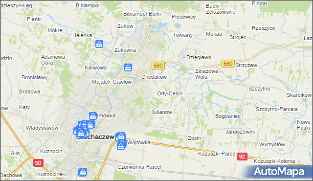 mapa Orły-Cesin, Orły-Cesin na mapie Targeo