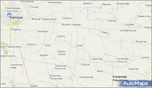 mapa Osiek gmina Kocierzew Południowy, Osiek gmina Kocierzew Południowy na mapie Targeo