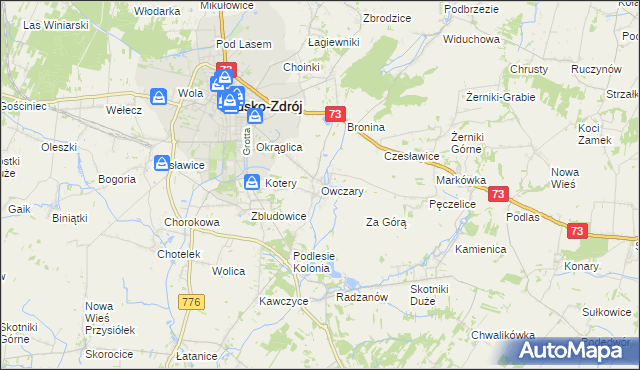 mapa Owczary gmina Busko-Zdrój, Owczary gmina Busko-Zdrój na mapie Targeo