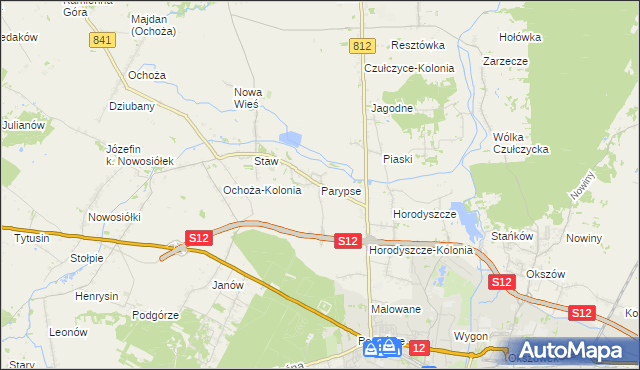 mapa Parypse, Parypse na mapie Targeo