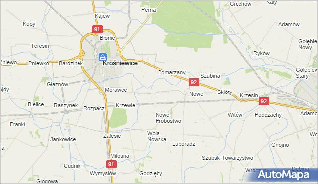 mapa Pawlikowice gmina Krośniewice, Pawlikowice gmina Krośniewice na mapie Targeo