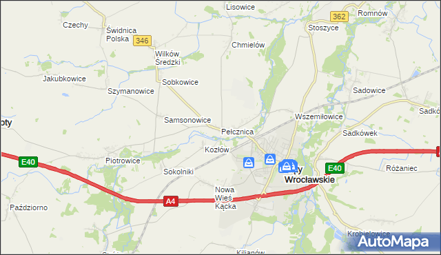 mapa Pełcznica, Pełcznica na mapie Targeo