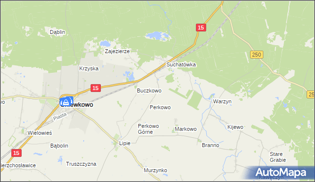 mapa Perkowo Dolne, Perkowo Dolne na mapie Targeo