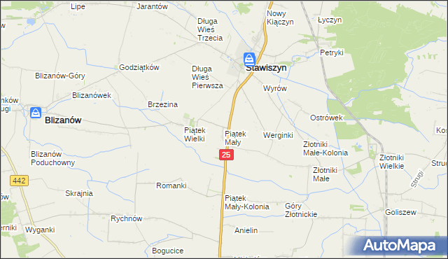 mapa Piątek Mały, Piątek Mały na mapie Targeo