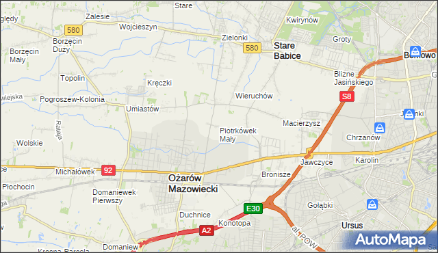 mapa Piotrkówek Mały, Piotrkówek Mały na mapie Targeo