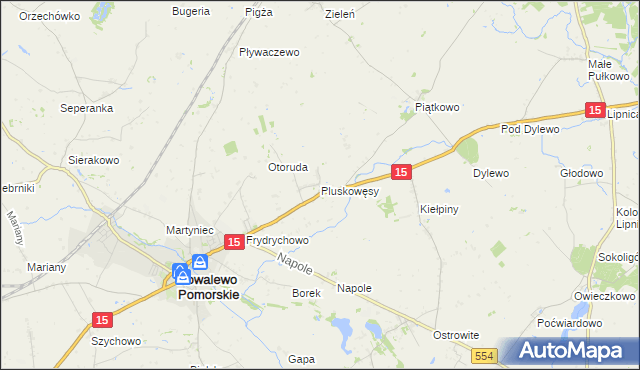 mapa Pluskowęsy gmina Kowalewo Pomorskie, Pluskowęsy gmina Kowalewo Pomorskie na mapie Targeo