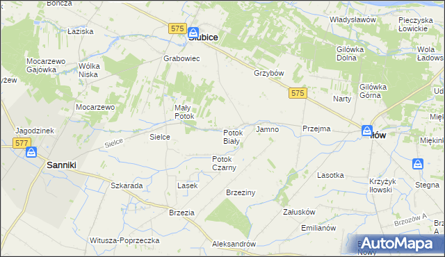 mapa Potok Biały, Potok Biały na mapie Targeo