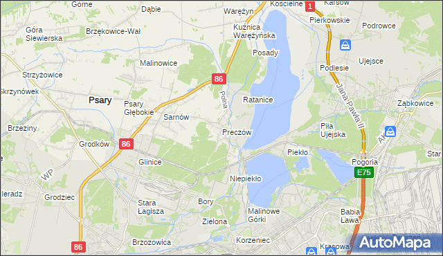 mapa Preczów, Preczów na mapie Targeo