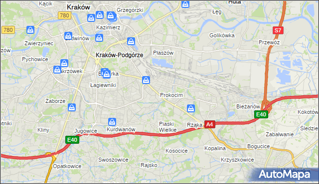 mapa Prokocim, Prokocim na mapie Targeo