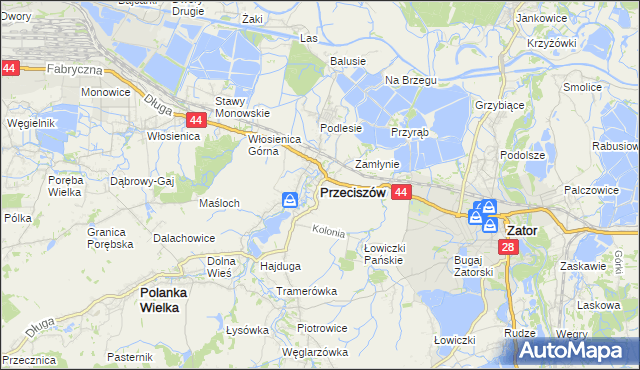 mapa Przeciszów, Przeciszów na mapie Targeo