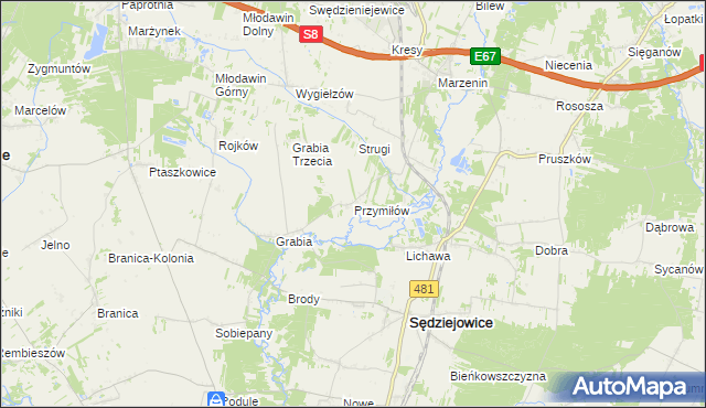 mapa Przymiłów, Przymiłów na mapie Targeo