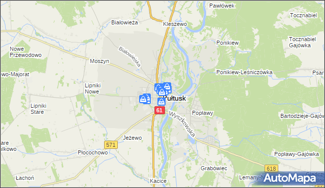 mapa Pułtusk, Pułtusk na mapie Targeo