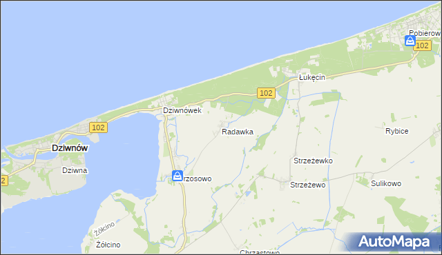 mapa Radawka, Radawka na mapie Targeo