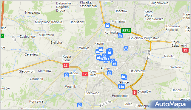 mapa Radomia, Radom na mapie Targeo