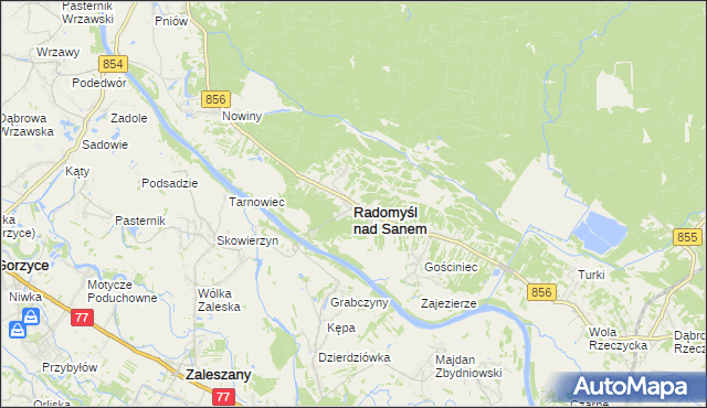 mapa Radomyśl nad Sanem, Radomyśl nad Sanem na mapie Targeo