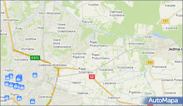 mapa Rajec Poduchowny, Rajec Poduchowny na mapie Targeo